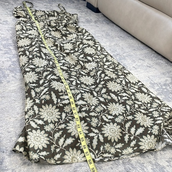 NWT Sir Xanita Floral Asymmetric Cotton Silk Maxi Dress Waist Cut Out Sz AU 4 - Picture 12 of 16